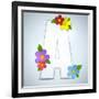 Alphabet Glass Spring With Flowers-gubh83-Framed Art Print