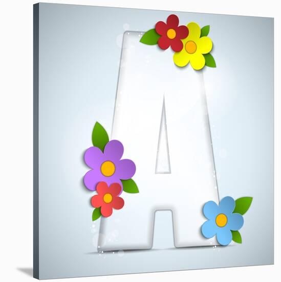 Alphabet Glass Spring With Flowers-gubh83-Stretched Canvas