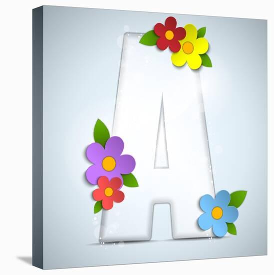 Alphabet Glass Spring With Flowers-gubh83-Stretched Canvas