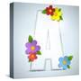 Alphabet Glass Spring With Flowers-gubh83-Stretched Canvas