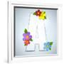 Alphabet Glass Spring With Flowers-gubh83-Framed Premium Giclee Print
