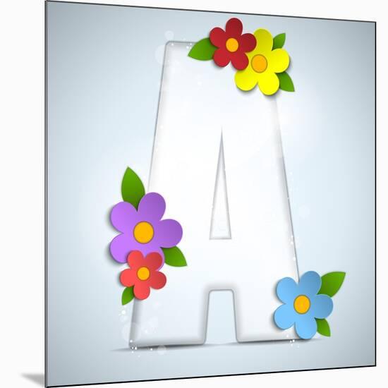 Alphabet Glass Spring With Flowers-gubh83-Mounted Premium Giclee Print