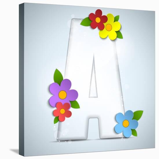 Alphabet Glass Spring With Flowers-gubh83-Stretched Canvas