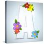 Alphabet Glass Spring With Flowers-gubh83-Stretched Canvas