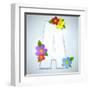 Alphabet Glass Spring With Flowers-gubh83-Framed Art Print