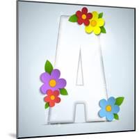 Alphabet Glass Spring With Flowers-gubh83-Mounted Art Print