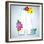 Alphabet Glass Spring With Flowers-gubh83-Framed Premium Giclee Print