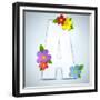 Alphabet Glass Spring With Flowers-gubh83-Framed Premium Giclee Print