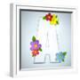 Alphabet Glass Spring With Flowers-gubh83-Framed Art Print