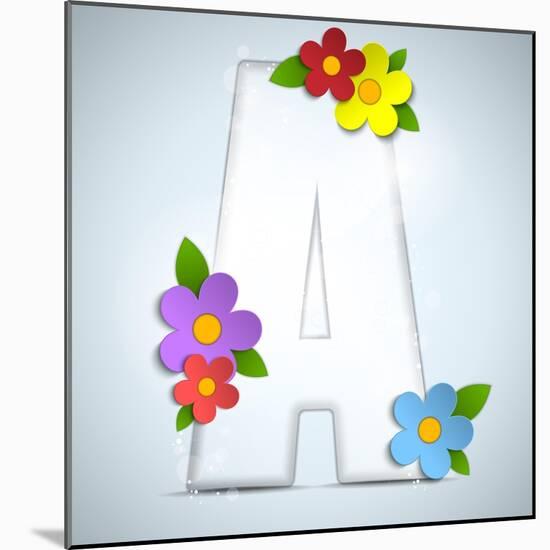 Alphabet Glass Spring With Flowers-gubh83-Mounted Art Print