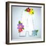 Alphabet Glass Spring With Flowers-gubh83-Framed Premium Giclee Print