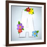 Alphabet Glass Spring With Flowers-gubh83-Framed Art Print