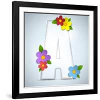 Alphabet Glass Spring With Flowers-gubh83-Framed Art Print