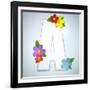 Alphabet Glass Spring With Flowers-gubh83-Framed Art Print