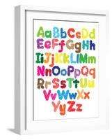 Alphabet Kids Doodle Colored Hand Drawing-Talashow-Framed Art Print