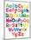 Alphabet Kids Doodle Colored Hand Drawing-Talashow-Mounted Art Print