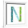 Alphabet Letter N Cartoon Flat Style for Kids. Fun Alphabet Letter for Children Boys and Girls With-Popmarleo-Framed Art Print