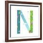 Alphabet Letter N Cartoon Flat Style for Kids. Fun Alphabet Letter for Children Boys and Girls With-Popmarleo-Framed Art Print