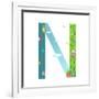 Alphabet Letter N Cartoon Flat Style for Kids. Fun Alphabet Letter for Children Boys and Girls With-Popmarleo-Framed Art Print