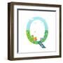 Alphabet Letter Q Cartoon Flat Style for Kids. Fun Alphabet Letter for Children Boys and Girls With-Popmarleo-Framed Art Print