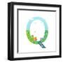 Alphabet Letter Q Cartoon Flat Style for Kids. Fun Alphabet Letter for Children Boys and Girls With-Popmarleo-Framed Art Print