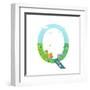 Alphabet Letter Q Cartoon Flat Style for Kids. Fun Alphabet Letter for Children Boys and Girls With-Popmarleo-Framed Art Print