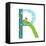 Alphabet Letter R Cartoon Flat Style for Children. Fun Alphabet Letter for Kids Boys and Girls With-Popmarleo-Framed Stretched Canvas