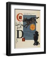 Alphabet Page: C and D. the Cow That Jumped Over the Moon. the Dog That Laughed-William Denslow-Framed Premium Giclee Print