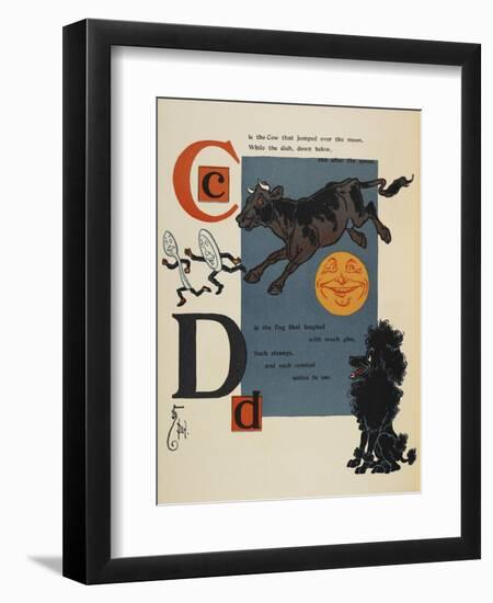 Alphabet Page: C and D. the Cow That Jumped Over the Moon. the Dog That Laughed-William Denslow-Framed Premium Giclee Print