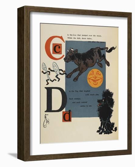 Alphabet Page: C and D. the Cow That Jumped Over the Moon. the Dog That Laughed-William Denslow-Framed Giclee Print