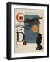 Alphabet Page: C and D. the Cow That Jumped Over the Moon. the Dog That Laughed-William Denslow-Framed Giclee Print