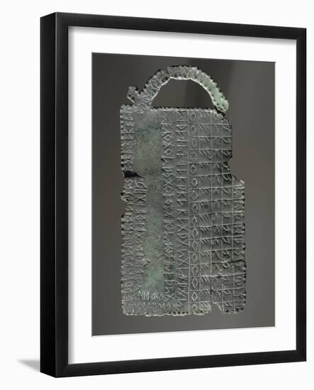 Alphabet Tablet of Bronze Sheet with Engraved Sequences of Letters, 5th-6th Century B.C.-null-Framed Giclee Print