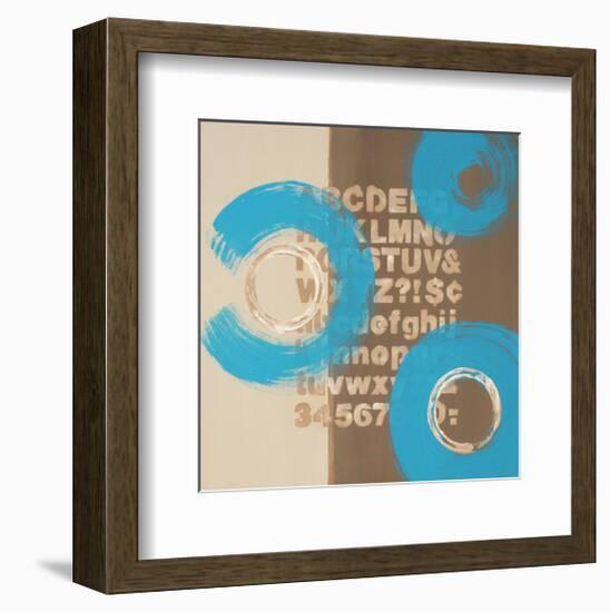 Alphabetical Blue Abstract-Irena Orlov-Framed Art Print