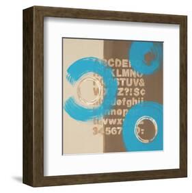 Alphabetical Blue Abstract-Irena Orlov-Framed Art Print