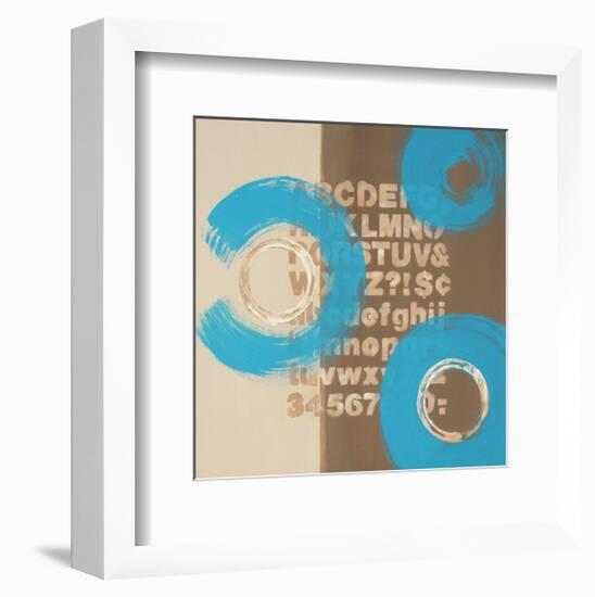 Alphabetical Blue Abstract-Irena Orlov-Framed Art Print