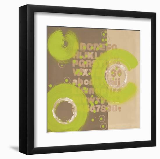 Alphabetical Green Abstract-Irena Orlov-Framed Art Print
