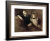 Alphonse Daudet and His Daughter-Eugene Carriere-Framed Art Print