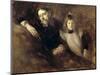 Alphonse Daudet and His Daughter-Eugene Carriere-Mounted Art Print