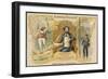 Alphonse Daudet with Scenes from Two of His Books-null-Framed Art Print