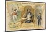 Alphonse Daudet with Scenes from Two of His Books-null-Mounted Art Print