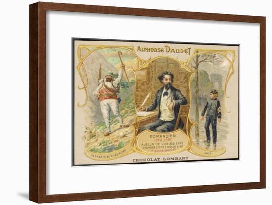 Alphonse Daudet with Scenes from Two of His Books-null-Framed Art Print