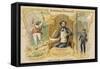 Alphonse Daudet with Scenes from Two of His Books-null-Framed Stretched Canvas