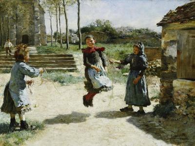 Little Girls Jumping Rope; Gamines Sautant a La Corde, 1888