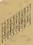 Projet de rampe d'escalier en fer forgé pour l'hôtel de Mme Heidsieck-Alphonse Gosset-Framed Stretched Canvas