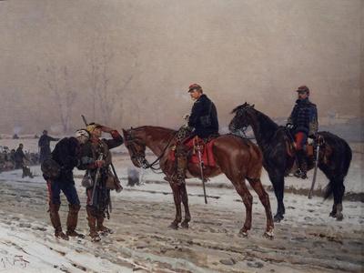 General questioning a mobile guard supporting an injured officer, December 1870, 1879