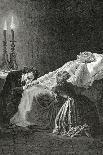 Mort De Jean Valjean Entre Cosette Et Marius - Illustration from Les Misérables,19th Century-Alphonse Marie de Neuville-Giclee Print