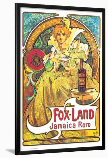 Alphonse Mucha- Fox Land Jamaica Rum-Alphonse Mucha-Lamina Framed Poster