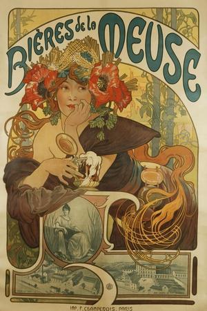 Décoration murale en carreaux de céramique d'Alphonse Mucha