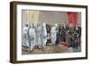Alphonse XII Receiving the Congratulations of the Moroccan Embassy-Arturo Ferrari-Framed Giclee Print