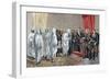 Alphonse XII Receiving the Congratulations of the Moroccan Embassy-Arturo Ferrari-Framed Giclee Print